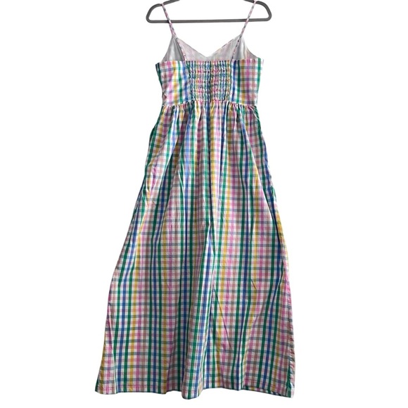 J. Crew Pastel Colors Gingham Print Maxi Dress Size 2 - Picture 6 of 12